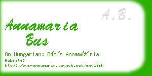 annamaria bus business card